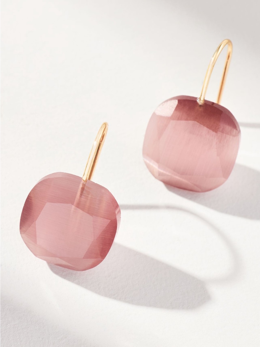 Anthropologie 14KT Gold Plated Floating Crystal Earrings New Lilac Purple